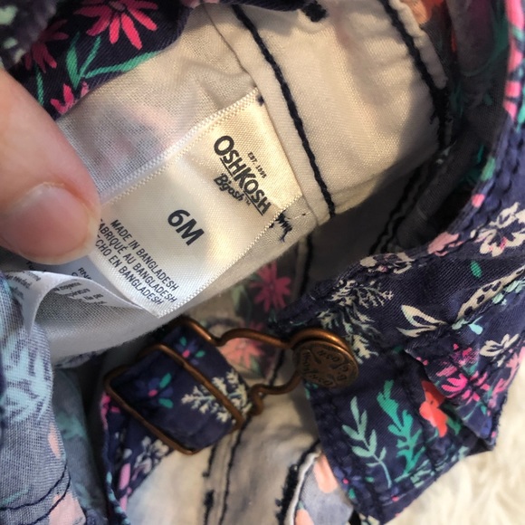 Perfect Oshkosh Rabbit Floral Easter baby girls overalls - Picture 4 of 4